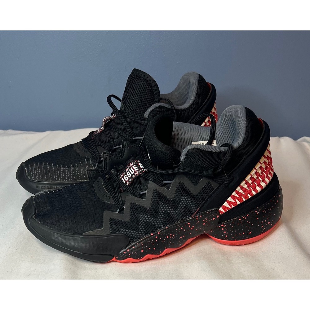 Adidas D.O.N. Issue #2 Boys Size 5.5 Black SpiderMan Basketball Sneakers Venom